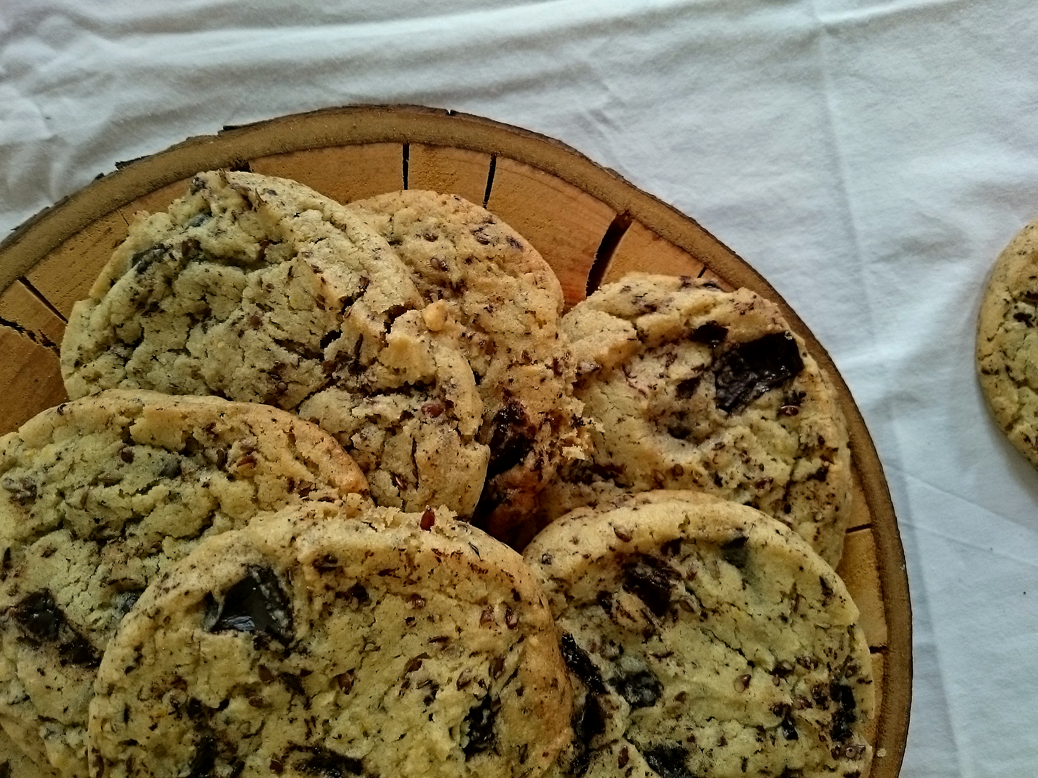 Cookies Gingembre – graines de lin – chocolat noir